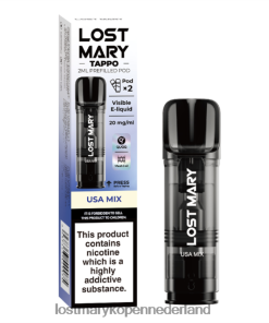 LOST MARY Vape Kopen - 4V8PNV178 Amerikaanse mix LOST MARY Tappo voorgevulde peulen - 20 mg - 2 stuks