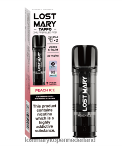 LOST MARY Vape Nederland - 4V8PNV174 perzik ijs LOST MARY Tappo voorgevulde peulen - 20 mg - 2 stuks