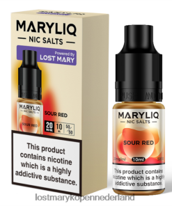 LOST MARY Vape Nederland - 4V8PNV210 zuur rood LOST MARY maryliq nic-zouten - 10 ml