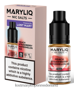 LOST MARY Vapes Kopen - 4V8PNV207 perzik aardbei watermeloen ijs LOST MARY maryliq nic-zouten - 10 ml