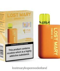 LOST MARY Vapes Nederland - 4V8PNV193 drievoudige mango LOST MARY DM600 X2 wegwerp damp